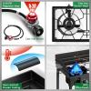 imageOutvita 1 Burner Propane Gas Stove for Outdoor Cooking 75000 BTU Camping Cooker with Removable Legs Temperature Control Knobs for Backyard Cooking BBQ Baking and FryingSingle BurnerDouble BurnersWindscreen