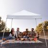 imageOutvita 5x5 Pop Up Canopy Tent Ez Up Outdoor Canopy Tent Instant Shelter with Carry Bag Straight Legs Patio Balcony Porch Backyard Garden10x10white