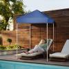 imageOutvita 5x5 Pop Up Canopy Tent Ez Up Outdoor Canopy Tent Instant Shelter with Carry Bag Straight Legs Patio Balcony Porch Backyard Garden5x5blue