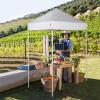 imageOutvita 5x5 Pop Up Canopy Tent Ez Up Outdoor Canopy Tent Instant Shelter with Carry Bag Straight Legs Patio Balcony Porch Backyard Garden5x5white