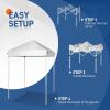 imageOutvita 5x5 Pop Up Canopy Tent Ez Up Outdoor Canopy Tent Instant Shelter with Carry Bag Straight Legs Patio Balcony Porch Backyard Garden5x5white