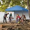 imageOutvita 5x5 Pop Up Canopy Tent Ez Up Outdoor Canopy Tent Instant Shelter with Carry Bag Straight Legs Patio Balcony Porch Backyard Garden6x6blue