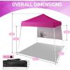 imageOutvita 5x5 Pop Up Canopy Tent Ez Up Outdoor Canopy Tent Instant Shelter with Carry Bag Straight Legs Patio Balcony Porch Backyard Garden6x6pink