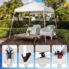 imageOutvita 5x5 Pop Up Canopy Tent Ez Up Outdoor Canopy Tent Instant Shelter with Carry Bag Straight Legs Patio Balcony Porch Backyard Garden6x6white