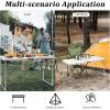 imageOutvita 6ft Portable Folding Camping Table Outdoor Waterproof Adjustable Height Table Aluminum Lightweight Suitcase Foldable Table for Picnic BBQ Beach DiningSilver