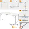 imageOutvita 6ft Portable Folding Camping Table Outdoor Waterproof Adjustable Height Table Aluminum Lightweight Suitcase Foldable Table for Picnic BBQ Beach DiningSilver
