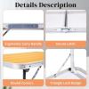 imageOutvita 6ft Portable Folding Camping Table Outdoor Waterproof Adjustable Height Table Aluminum Lightweight Suitcase Foldable Table for Picnic BBQ Beach DiningYellow