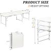 imageOutvita 6ft Portable Folding Camping Table Outdoor Waterproof Adjustable Height Table Aluminum Lightweight Suitcase Foldable Table for Picnic BBQ Beach DiningSilver