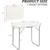 imageOutvita 6ft Portable Folding Camping Table Outdoor Waterproof Adjustable Height Table Aluminum Lightweight Suitcase Foldable Table for Picnic BBQ Beach DiningSilver