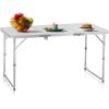 imageOutvita 6ft Portable Folding Camping Table Outdoor Waterproof Adjustable Height Table Aluminum Lightweight Suitcase Foldable Table for Picnic BBQ Beach DiningSilver