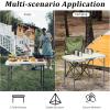 imageOutvita 6ft Portable Folding Camping Table Outdoor Waterproof Adjustable Height Table Aluminum Lightweight Suitcase Foldable Table for Picnic BBQ Beach DiningSilver