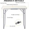 imageOutvita 6ft Portable Folding Camping Table Outdoor Waterproof Adjustable Height Table Aluminum Lightweight Suitcase Foldable Table for Picnic BBQ Beach DiningSilver
