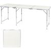imageOutvita 6ft Portable Folding Camping Table Outdoor Waterproof Adjustable Height Table Aluminum Lightweight Suitcase Foldable Table for Picnic BBQ Beach DiningSilver