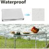 imageOutvita 6ft Portable Folding Camping Table Outdoor Waterproof Adjustable Height Table Aluminum Lightweight Suitcase Foldable Table for Picnic BBQ Beach DiningSilver