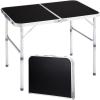 imageOutvita 6ft Portable Folding Camping Table Outdoor Waterproof Adjustable Height Table Aluminum Lightweight Suitcase Foldable Table for Picnic BBQ Beach DiningBlack