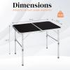 imageOutvita 6ft Portable Folding Camping Table Outdoor Waterproof Adjustable Height Table Aluminum Lightweight Suitcase Foldable Table for Picnic BBQ Beach DiningBlack
