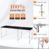imageOutvita 6ft Portable Folding Camping Table Outdoor Waterproof Adjustable Height Table Aluminum Lightweight Suitcase Foldable Table for Picnic BBQ Beach DiningBlack