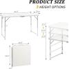 imageOutvita 6ft Portable Folding Camping Table Outdoor Waterproof Adjustable Height Table Aluminum Lightweight Suitcase Foldable Table for Picnic BBQ Beach DiningSilver