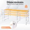 imageOutvita 6ft Portable Folding Camping Table Outdoor Waterproof Adjustable Height Table Aluminum Lightweight Suitcase Foldable Table for Picnic BBQ Beach DiningYellow