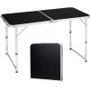 imageOutvita 6ft Portable Folding Camping Table Outdoor Waterproof Adjustable Height Table Aluminum Lightweight Suitcase Foldable Table for Picnic BBQ Beach DiningBlack