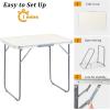 imageOutvita 6ft Portable Folding Camping Table Outdoor Waterproof Adjustable Height Table Aluminum Lightweight Suitcase Foldable Table for Picnic BBQ Beach DiningSilver