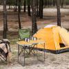 imageOutvita 6ft Portable Folding Camping Table Outdoor Waterproof Adjustable Height Table Aluminum Lightweight Suitcase Foldable Table for Picnic BBQ Beach DiningYellow