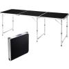 imageOutvita 6ft Portable Folding Camping Table Outdoor Waterproof Adjustable Height Table Aluminum Lightweight Suitcase Foldable Table for Picnic BBQ Beach DiningBlack
