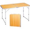 imageOutvita 6ft Portable Folding Camping Table Outdoor Waterproof Adjustable Height Table Aluminum Lightweight Suitcase Foldable Table for Picnic BBQ Beach DiningYellow