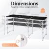 imageOutvita 6ft Portable Folding Camping Table Outdoor Waterproof Adjustable Height Table Aluminum Lightweight Suitcase Foldable Table for Picnic BBQ Beach DiningBlack