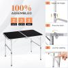 imageOutvita 6ft Portable Folding Camping Table Outdoor Waterproof Adjustable Height Table Aluminum Lightweight Suitcase Foldable Table for Picnic BBQ Beach DiningBlack