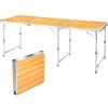 imageOutvita 6ft Portable Folding Camping Table Outdoor Waterproof Adjustable Height Table Aluminum Lightweight Suitcase Foldable Table for Picnic BBQ Beach DiningYellow