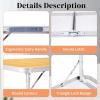 imageOutvita 6ft Portable Folding Camping Table Outdoor Waterproof Adjustable Height Table Aluminum Lightweight Suitcase Foldable Table for Picnic BBQ Beach DiningYellow