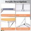 imageOutvita 6ft Portable Folding Camping Table Outdoor Waterproof Adjustable Height Table Aluminum Lightweight Suitcase Foldable Table for Picnic BBQ Beach DiningYellow