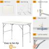imageOutvita 6ft Portable Folding Camping Table Outdoor Waterproof Adjustable Height Table Aluminum Lightweight Suitcase Foldable Table for Picnic BBQ Beach DiningSilver