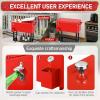 imageOutvita 80 Quart Rolling Ice Chest Portable Bar Drink Cooler with Catch Basin Bottom Storage Tray and Bottle Opener for Patio Party BBQ Beach ActivitiesRed