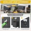 imageOutvita 80 Quart Rolling Ice Chest Portable Bar Drink Cooler with Catch Basin Bottom Storage Tray and Bottle Opener for Patio Party BBQ Beach ActivitiesDark Gray