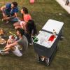 imageOutvita 80 Quart Rolling Ice Chest Portable Bar Drink Cooler with Catch Basin Bottom Storage Tray and Bottle Opener for Patio Party BBQ Beach ActivitiesBlack