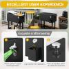 imageOutvita 80 Quart Rolling Ice Chest Portable Bar Drink Cooler with Catch Basin Bottom Storage Tray and Bottle Opener for Patio Party BBQ Beach ActivitiesBlack