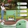imageOutvita 80 Quart Rolling Ice Chest Portable Bar Drink Cooler with Catch Basin Bottom Storage Tray and Bottle Opener for Patio Party BBQ Beach ActivitiesPea green