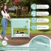 imageOutvita 80 Quart Rolling Ice Chest Portable Bar Drink Cooler with Catch Basin Bottom Storage Tray and Bottle Opener for Patio Party BBQ Beach ActivitiesMint Green