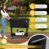 imageOutvita 80 Quart Rolling Ice Chest Portable Bar Drink Cooler with Catch Basin Bottom Storage Tray and Bottle Opener for Patio Party BBQ Beach ActivitiesBlack  Detachable