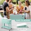 imageOutvita 80 Quart Rolling Ice Chest Portable Bar Drink Cooler with Catch Basin Bottom Storage Tray and Bottle Opener for Patio Party BBQ Beach ActivitiesMint Green