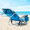 imageOutvita Backpack Beach Chair 5 Level Adjustable Positions Beach Chair with Back Storage Bag Cooler Pouch and Side Bags for Beach Poolside LawnBlue
