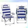 imageOutvita Backpack Beach Chair 5 Level Adjustable Positions Beach Chair with Back Storage Bag Cooler Pouch and Side Bags for Beach Poolside LawnBluewhite