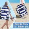 imageOutvita Backpack Beach Chair 5 Level Adjustable Positions Beach Chair with Back Storage Bag Cooler Pouch and Side Bags for Beach Poolside LawnBluewhite