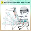 imageOutvita Backpack Beach Chair 5 Level Adjustable Positions Beach Chair with Back Storage Bag Cooler Pouch and Side Bags for Beach Poolside LawnFlamingo