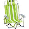 imageOutvita Backpack Beach Chair 5 Level Adjustable Positions Beach Chair with Back Storage Bag Cooler Pouch and Side Bags for Beach Poolside LawnGreenwhite