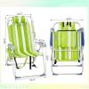 imageOutvita Backpack Beach Chair 5 Level Adjustable Positions Beach Chair with Back Storage Bag Cooler Pouch and Side Bags for Beach Poolside LawnGreenwhite