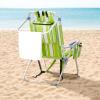 imageOutvita Backpack Beach Chair 5 Level Adjustable Positions Beach Chair with Back Storage Bag Cooler Pouch and Side Bags for Beach Poolside LawnGreenwhite