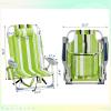 imageOutvita Backpack Beach Chair 5 Level Adjustable Positions Beach Chair with Back Storage Bag Cooler Pouch and Side Bags for Beach Poolside LawnGreenwhite